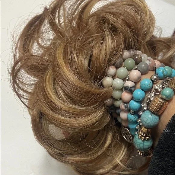 Qunlinta Messy Hair Bun Thick Updo Scrunchies Ponytail Extension blonde - Picture 6 of 8